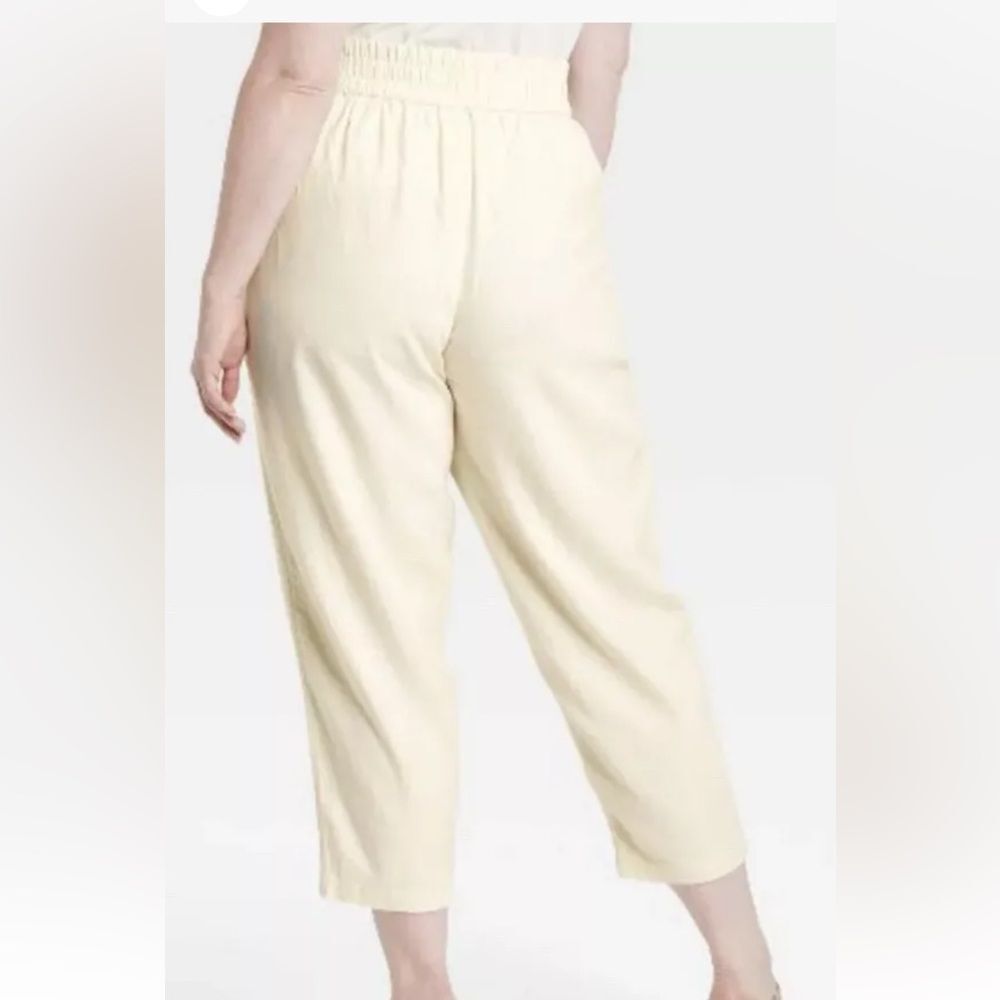 WHO WHAT WEAR LINEN BLEND TROUSERS - Picture 2 of 6